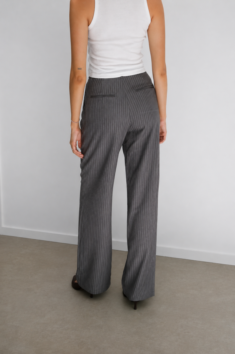 The Grey Pinstripe Trouser - 36” Inseam